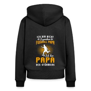 Ich Bin Nicht Irgendein Fußball Papa - Frauen Premium Bio Zip Hoodie - Schwarz - Hinten - Julia (174cm)