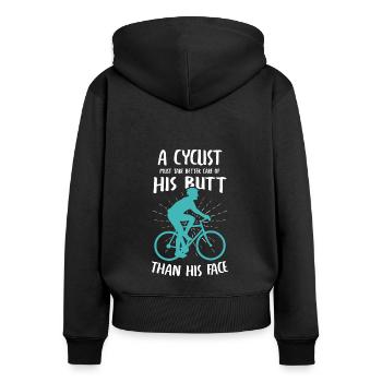 Cyclists Cyclists Sports Leisure Bicycle - Women's Premium Organic Zip Hoodie - black - Back - Julia (174cm)