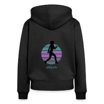 Trail Marathon Athlétisme Walker Ultrarun Sport - Sweat à capuche zippé Premium bio Femme - noir - Dos - Julia (174cm)