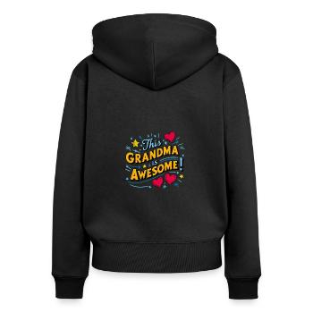 Grand-mère est la meilleure arrière-grand-mère - Sweat à capuche zippé Premium bio Femme - noir - Dos - Julia (174cm)