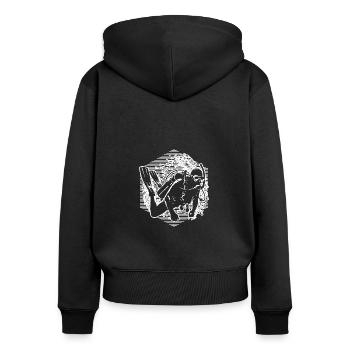 Plongée Plongeur Plongée sous-marine Plongée homme - Sweat à capuche zippé Premium bio Femme - noir - Dos - Julia (174cm)