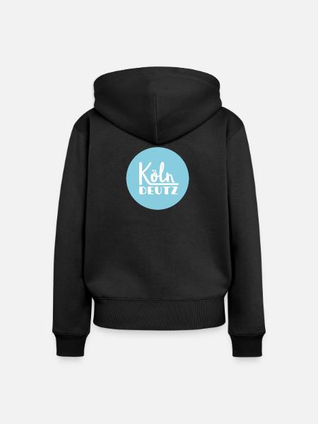 Köln Deutz mein Veedel - Frauen Premium Bio Zip Hoodie - Schwarz