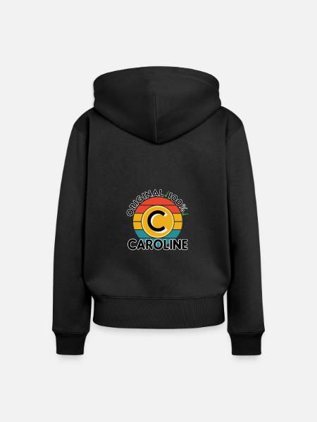 Caroline - Frauen Premium Bio Zip Hoodie - Schwarz