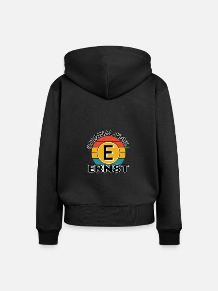 Ernst - Frauen Premium Bio Zip Hoodie - Schwarz