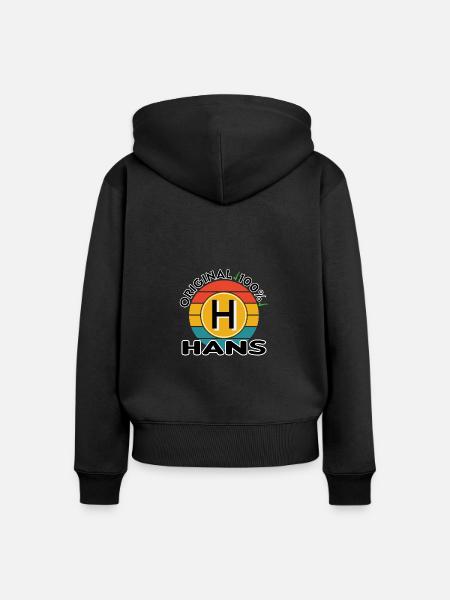 Hans - Frauen Premium Bio Zip Hoodie - Schwarz