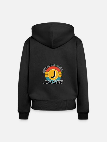 Josef - Frauen Premium Bio Zip Hoodie - Schwarz