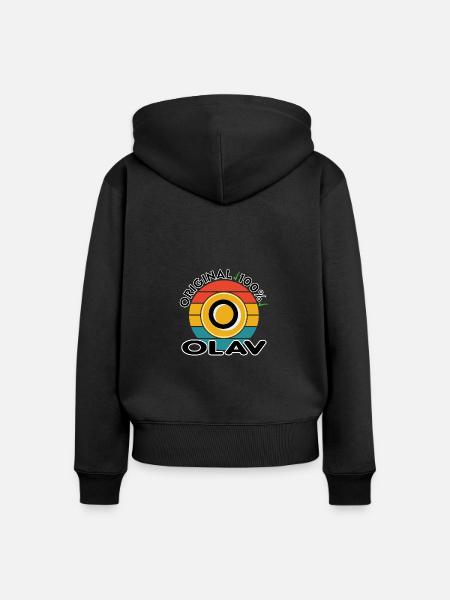 Olav - Frauen Premium Bio Zip Hoodie - Schwarz
