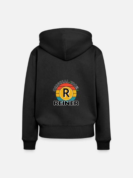 Reiner - Frauen Premium Bio Zip Hoodie - Schwarz