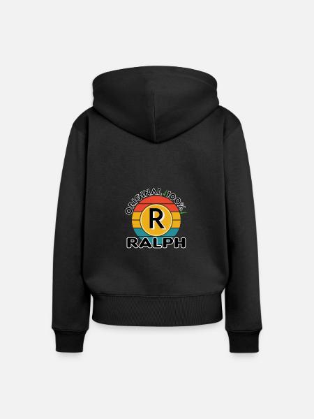 Ralph - Frauen Premium Bio Zip Hoodie - Schwarz