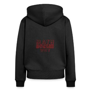 Mathématiques et pommes Mathématiques Calcul des nombres - Sweat à capuche zippé Premium bio Femme - noir - Dos - Julia (174cm)