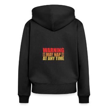 Papa Warning peut faire une sieste soudainement à tout moment drôle - Sweat à capuche zippé Premium bio Femme - noir - Dos - Julia (174cm)