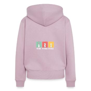 Chess Player Chess Games Chess Pun - Frauen Premium Bio Zip Hoodie - Altrosa - Hinten - Julia (174cm)