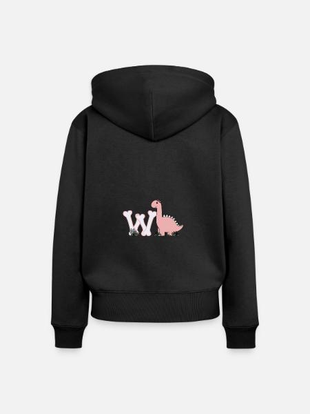 Buchstabe W - Frauen Premium Bio Zip Hoodie - Schwarz
