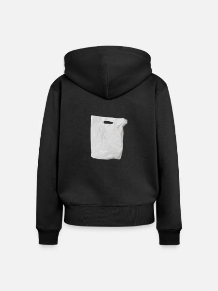 weisse Tüte - Frauen Premium Bio Zip Hoodie - Schwarz