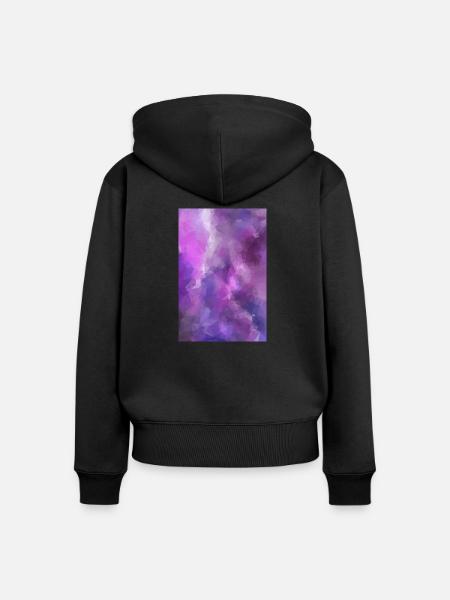 Low Poly triangulated Galaxy - Frauen Premium Bio Zip Hoodie - Schwarz
