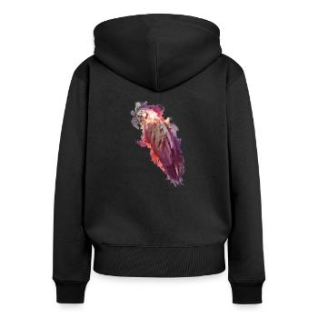 free soul - Frauen Premium Bio Zip Hoodie - Schwarz - Hinten - Julia (174cm)
