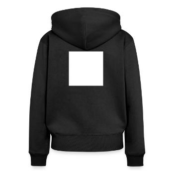 Arrêter | Symbole | Blanc | idée cadeau - Sweat à capuche zippé Premium bio Femme - noir - Dos - Julia (174cm)
