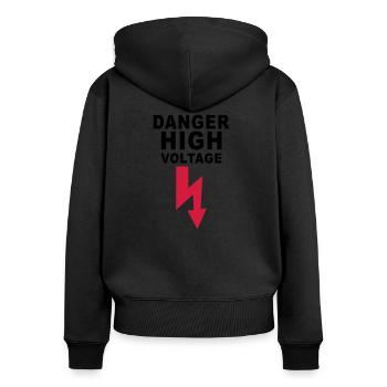 danger high voltage - Women's Premium Organic Zip Hoodie - black - Back - Julia (174cm)