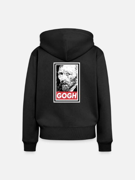 VAN GOGH GEHORCHE - Frauen Premium Bio Zip Hoodie - Schwarz