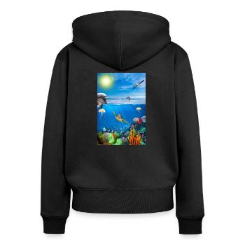 Reef Underwater - Women's Premium Organic Zip Hoodie - black - Back - Julia (174cm)