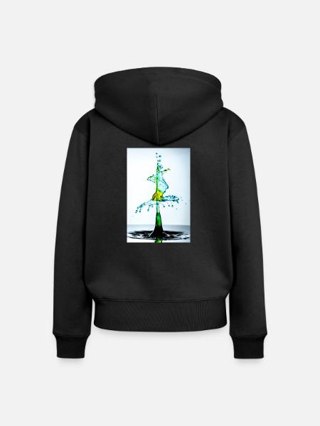 Bespritzen - Frauen Premium Bio Zip Hoodie - Schwarz
