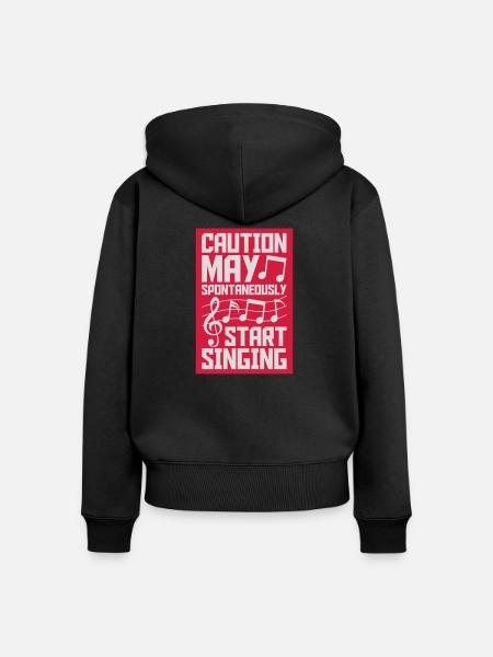 may spontaneously start singing - Frauen Premium Bio Zip Hoodie - Schwarz