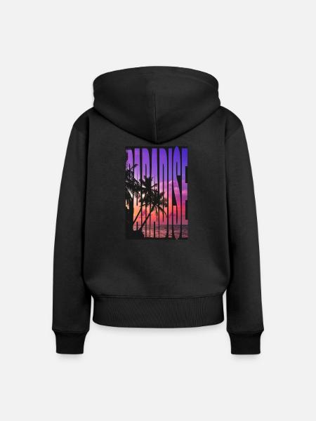 Paradise Tshirt Design - Frauen Premium Bio Zip Hoodie - Schwarz