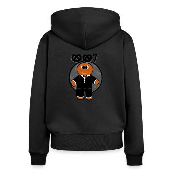 Gentleman au service de l Alsace - Sweat à capuche zippé Premium bio Femme - noir - Dos - Julia (174cm)