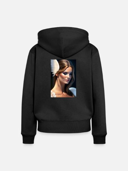 Gefallener Engel - Frauen Premium Bio Zip Hoodie - Schwarz
