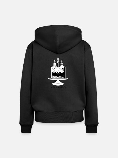Birthday Cake - Frauen Premium Bio Zip Hoodie - Schwarz