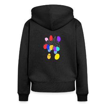 Parapluie fantaisie. - Sweat à capuche zippé Premium bio Femme - noir - Dos - Julia (174cm)