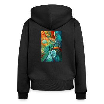 BioTech Fusion: Future Bound - Women's Premium Organic Zip Hoodie - black - Back - Julia (174cm)
