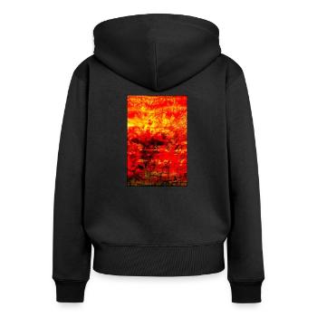 "LaVa" Acrylic Paint by Marco Eckenbrecht - Women's Premium Organic Zip Hoodie - black - Back - Julia (174cm)