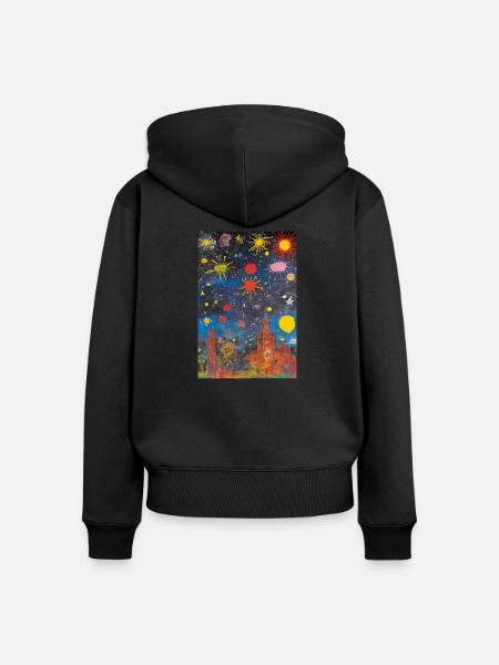Stadtträume - Frauen Premium Bio Zip Hoodie - Schwarz