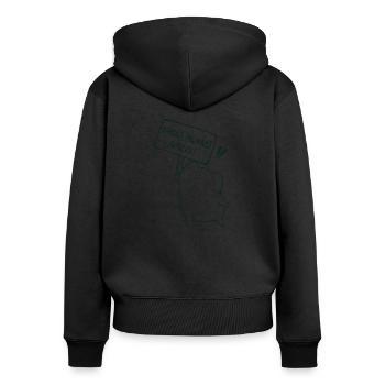 Frogs against Nazis - Women's Premium Organic Zip Hoodie - black - Back - Julia (174cm)