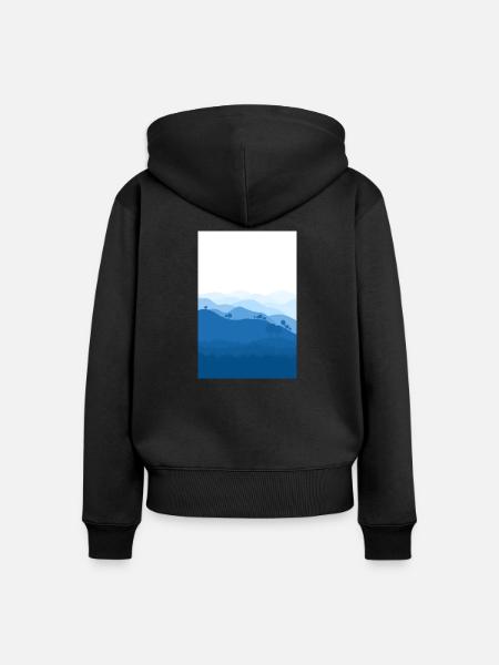 Blaue berge Hintergrund - Frauen Premium Bio Zip Hoodie - Schwarz