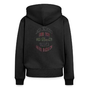 Gesetz alle Menschensind gleich - Frauen Premium Bio Zip Hoodie - Schwarz - Hinten - Julia (174cm)
