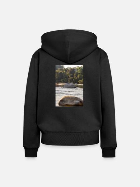 Der Fels - Frauen Premium Bio Zip Hoodie - Schwarz