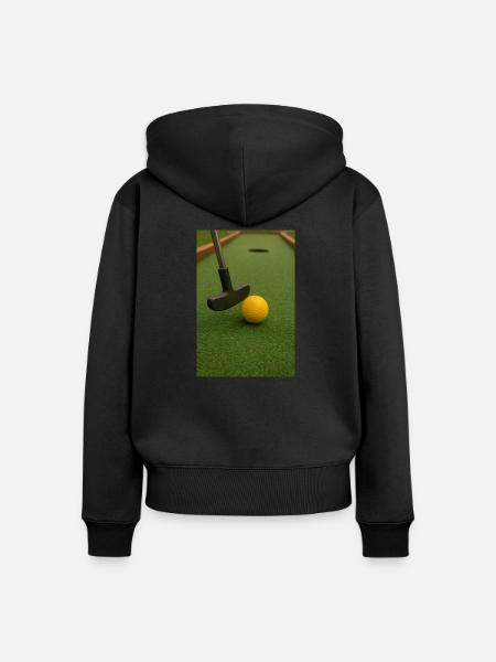 Sport - Minigolf - Frauen Premium Bio Zip Hoodie - Schwarz
