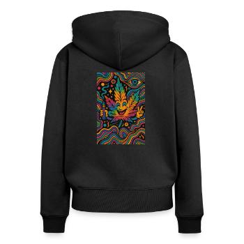19 - Women's Premium Organic Zip Hoodie - black - Back - Julia (174cm)