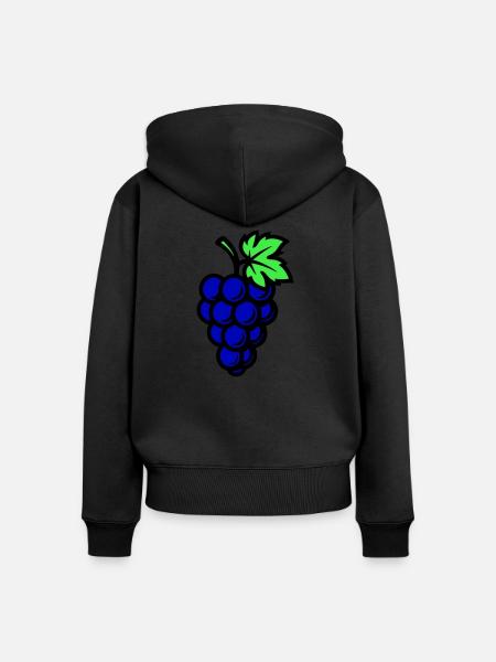 Weintrauben Trauben Obst - Frauen Premium Bio Zip Hoodie - Schwarz