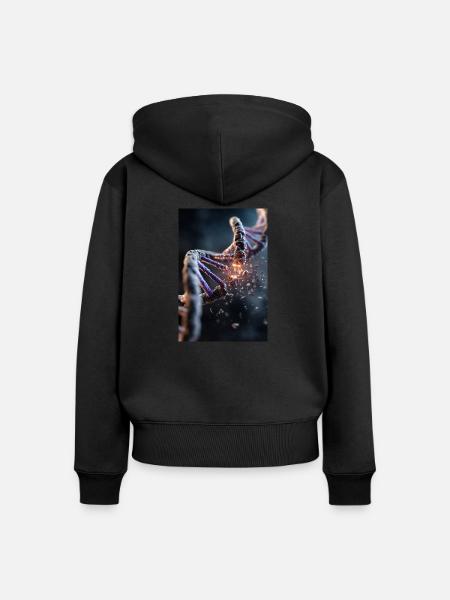 Explosion des DNA-Abbaus - Frauen Premium Bio Zip Hoodie - Schwarz
