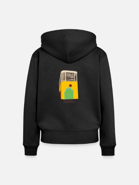 Seilbahn - Frauen Premium Bio Zip Hoodie - Schwarz