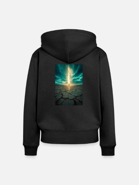 Vom Licht auserwählt - Frauen Premium Bio Zip Hoodie - Schwarz