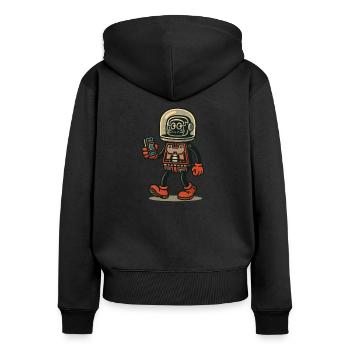 Spionage-Roboter - Frauen Premium Bio Zip Hoodie - Schwarz - Hinten - Julia (174cm)