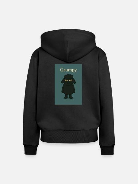 Grumpy - Frauen Premium Bio Zip Hoodie - Schwarz