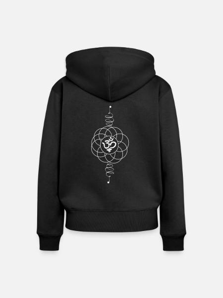 Om - Women's Premium Organic Zip Hoodie - black