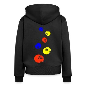 Racing driver helm racing Bunt - Women's Premium Organic Zip Hoodie - black - Back - Julia (174cm)