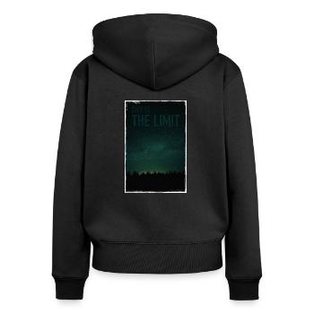 Sky ist das Limit - Frauen Premium Bio Zip Hoodie - Schwarz - Hinten - Julia (174cm)