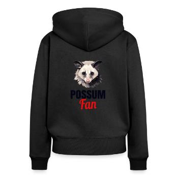Opossum Possum Vintage Possumm Oppossum - Frauen Premium Bio Zip Hoodie - Schwarz - Hinten - Julia (174cm)